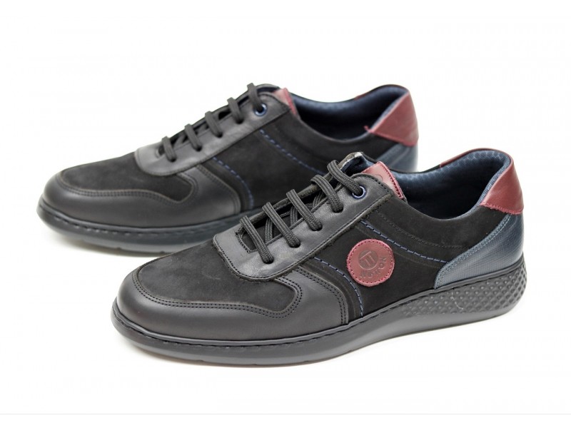 Zapato sport Notton 78 en negro. Calzado de hombre